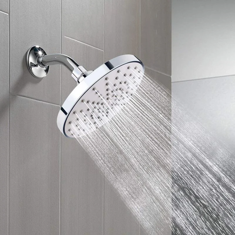 Round Fixed Shower Head Silver Single Spray Wall-Mount Shower Head -Bathlova