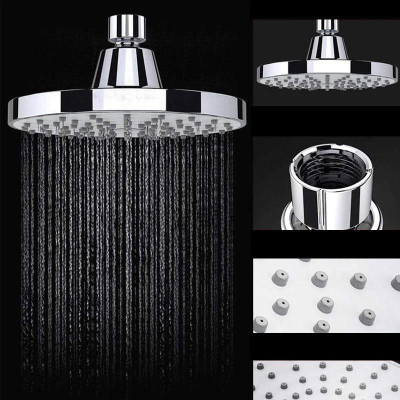 Round Fixed Shower Head Silver Single Spray Wall-Mount Shower Head -Bathlova