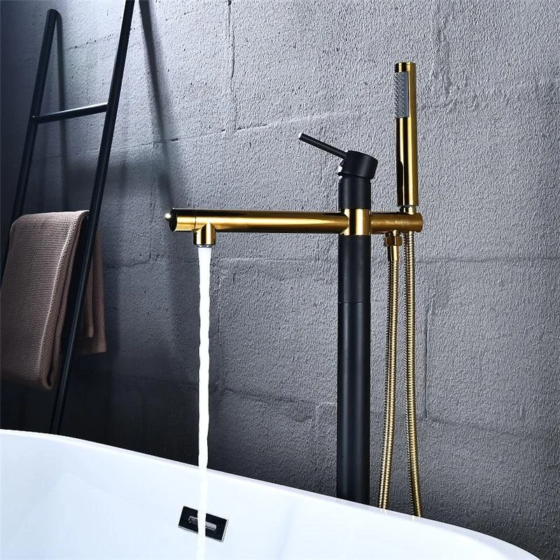 Round Freestanding Bathroom Tap with Handshower -Bathlova