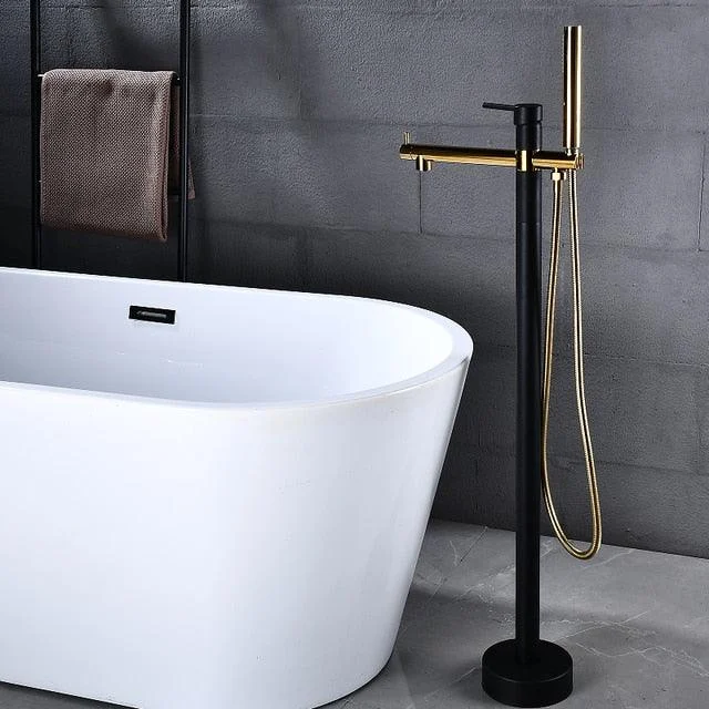 Round Freestanding Bathroom Tap with Handshower -Bathlova