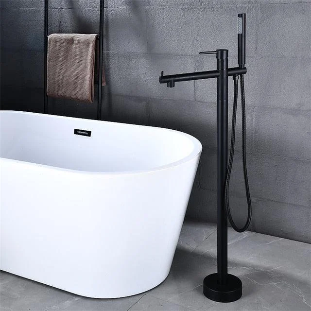 Round Freestanding Bathroom Tap with Handshower -Bathlova