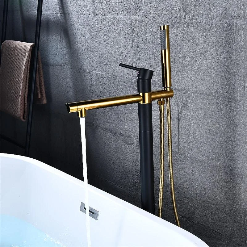 Round Freestanding Bathroom Tap with Handshower -Bathlova