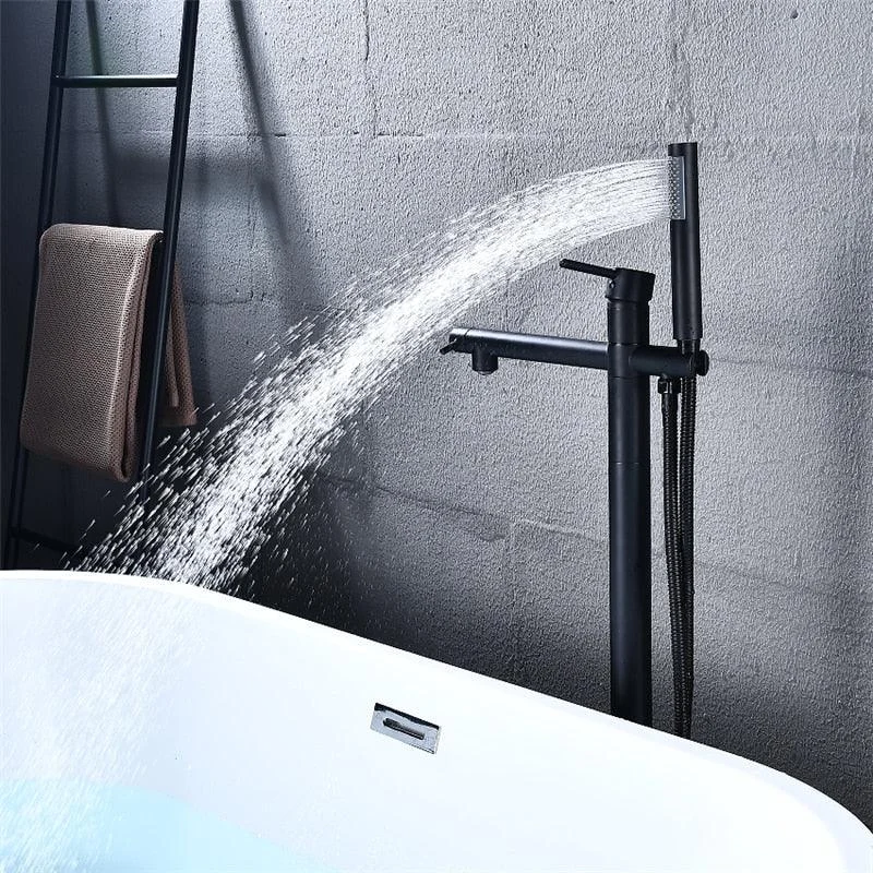 Round Freestanding Bathroom Tap with Handshower -Bathlova