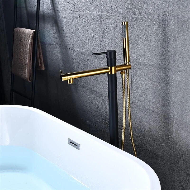 Round Freestanding Bathroom Tap with Handshower -Bathlova