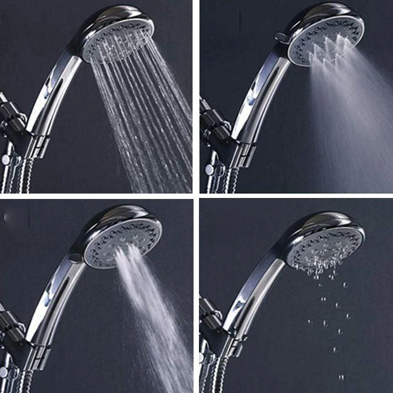 Round Handheld Shower Head in Silver Leak Resistant Wall-Mount Showerhead -Bathlova