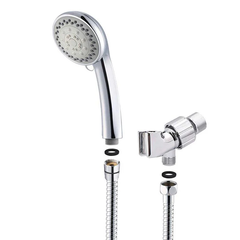 Round Handheld Shower Head in Silver Leak Resistant Wall-Mount Showerhead -Bathlova