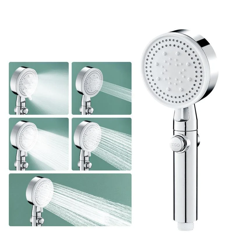 Round Handheld Shower Head Modern Plastic Shower Head with Self-Cleaning -Bathlova