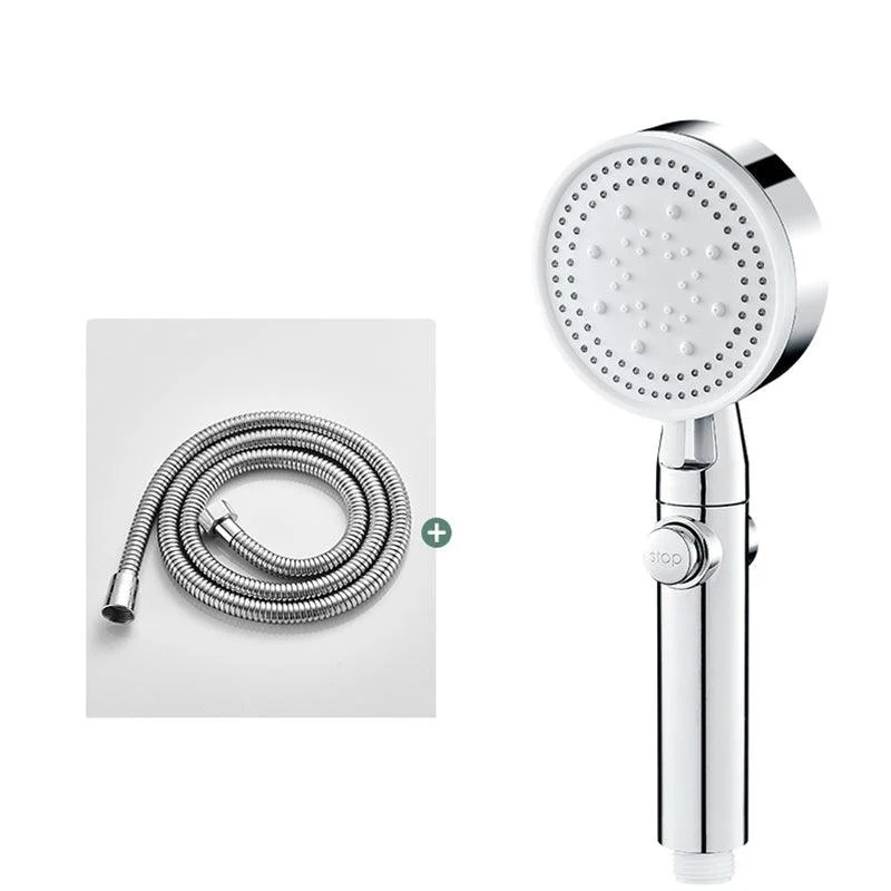 Round Handheld Shower Head Modern Plastic Shower Head with Self-Cleaning -Bathlova