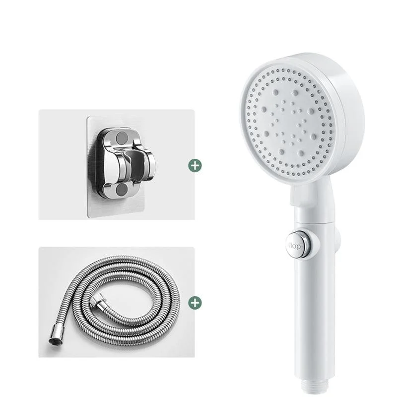 Round Handheld Shower Head Modern Plastic Shower Head with Self-Cleaning -Bathlova