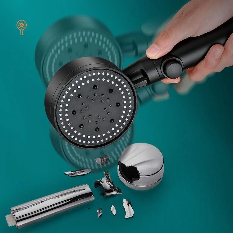 Round Handheld Shower Head Modern Plastic Shower Head with Self-Cleaning -Bathlova