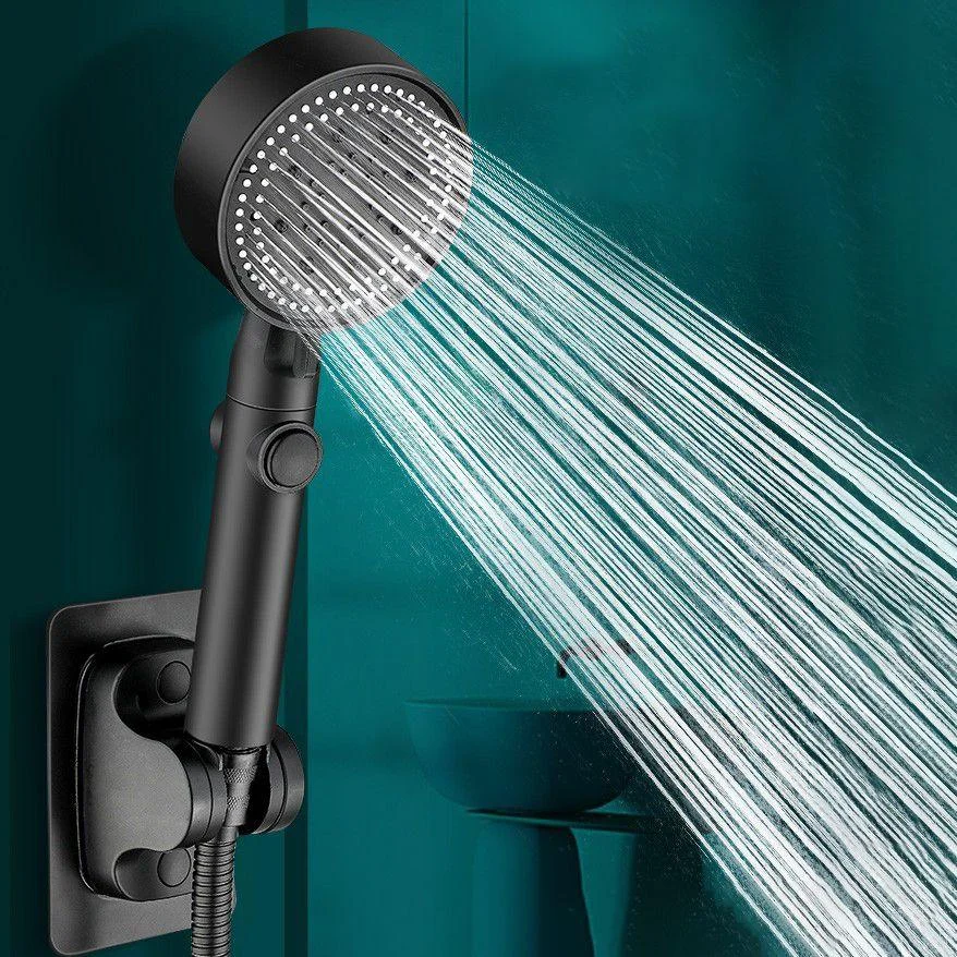 Round Handheld Shower Head Modern Plastic Shower Head with Self-Cleaning -Bathlova