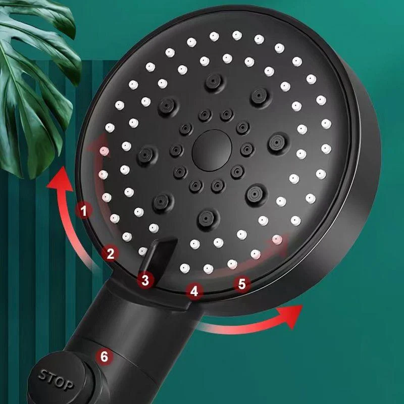 Round Handheld Shower Head Plastic Adjustable Spray Pattern Spray Head for Home -Bathlova