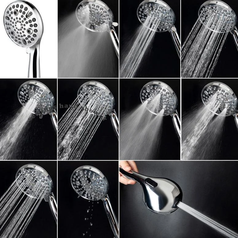 Round Handheld Shower Head Plastic Water Efficient Shower Head -Bathlova