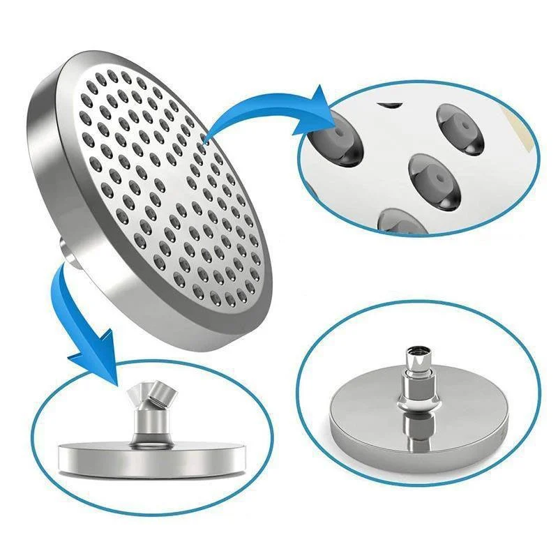 Round Pressurized Rain Shower Head Wall-Mount Adjustable Shower Head -Bathlova