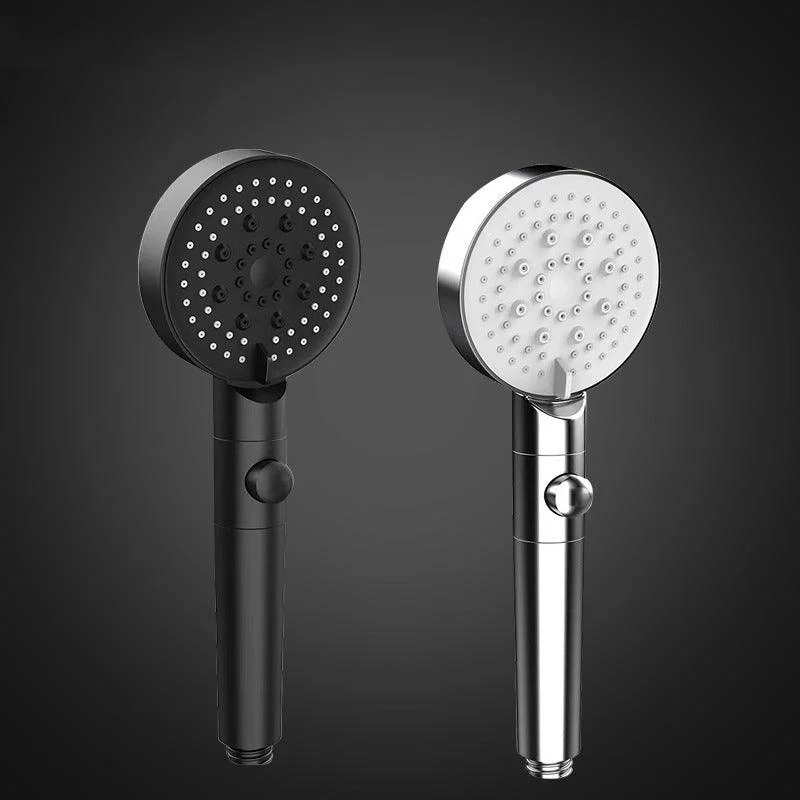 Round Pressurized Shower Head 6-Setting Adjustable Water Flow Handheld Shower Head -Bathlova