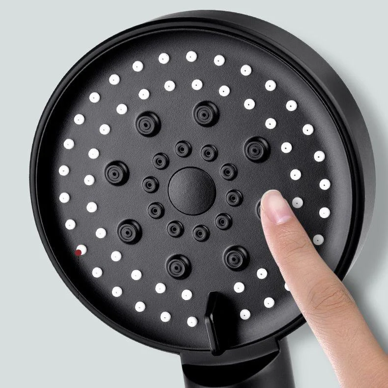 Round Pressurized Shower Head 6-Setting Adjustable Water Flow Handheld Shower Head -Bathlova