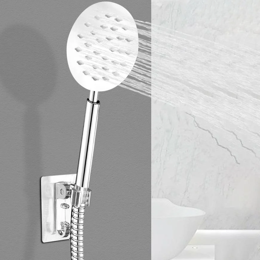 Round Shower Head Stainless Steel 3 Sprays Wall-Mounted Handheld Shower Head -Bathlova