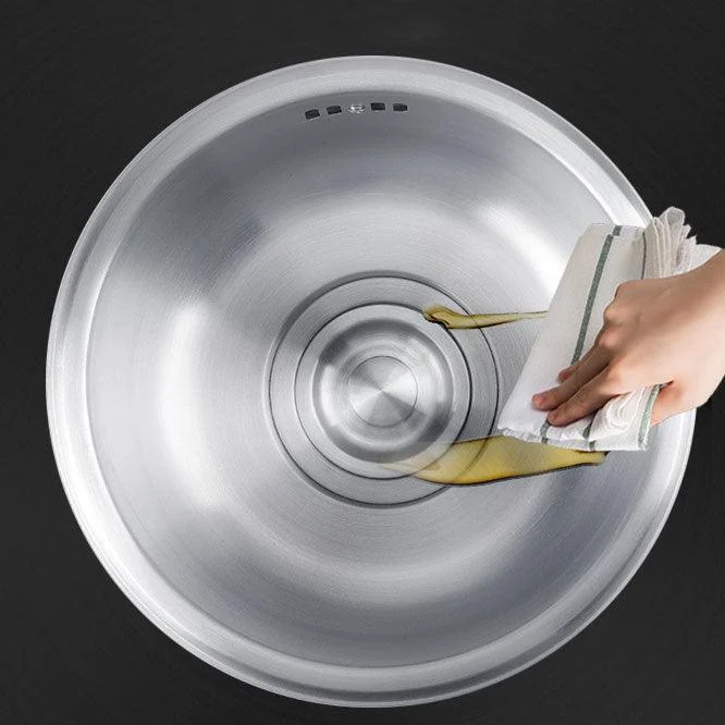 Round Stainless Steel Kitchen Sink with Drain Assembly Drop-In Sink -Bathlova