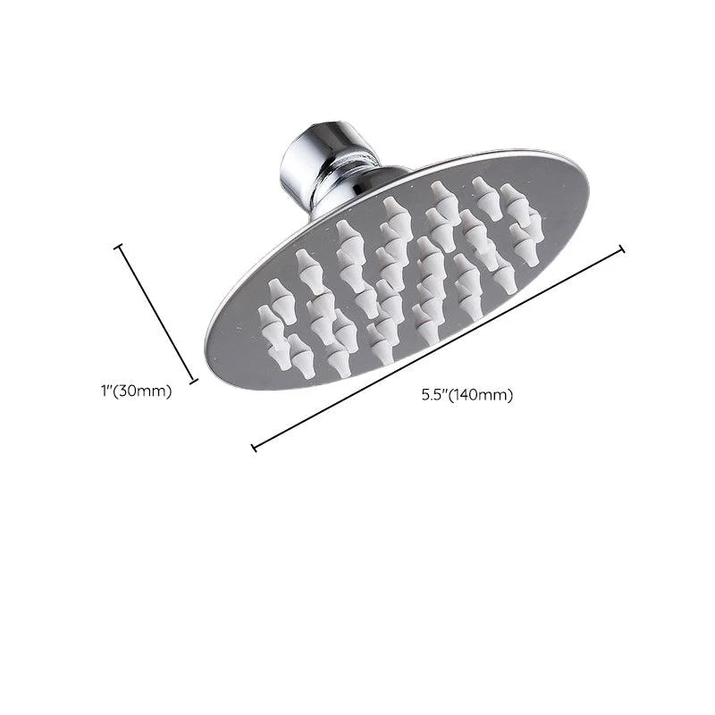 Round Stainless Steel Showerhead in Silver Wall-Mount Showerhead -Bathlova