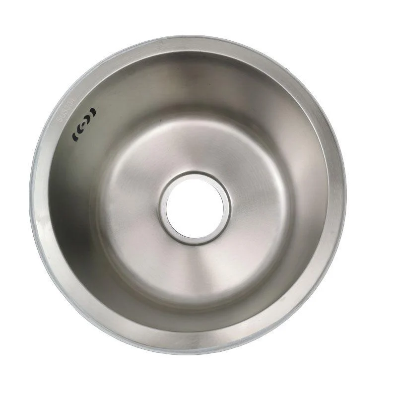 Round Stainless Steel Sink Single Bowl Undermount Sink with Basket Strainer -Bathlova