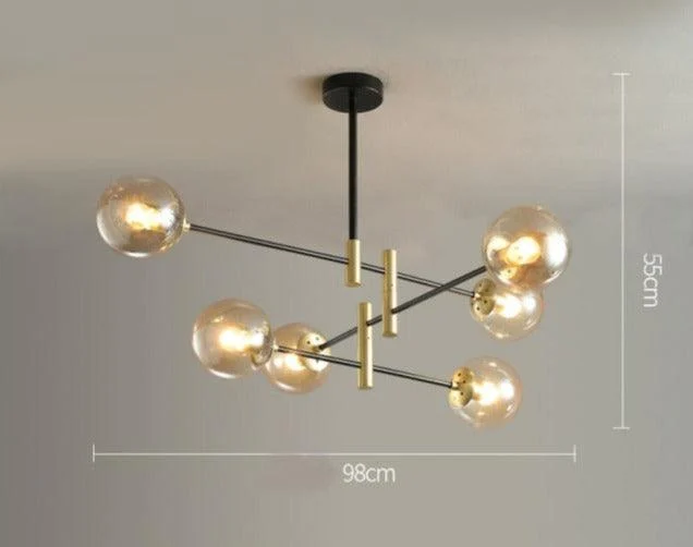 Sable - Modern Glass Multi-Bulb Chandelier -Bathlova