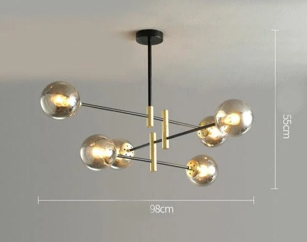 Sable - Modern Glass Multi-Bulb Chandelier -Bathlova