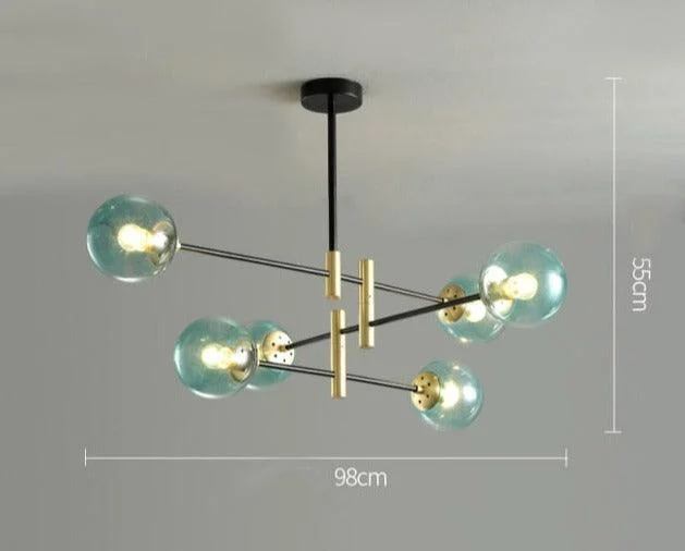 Sable - Modern Glass Multi-Bulb Chandelier -Bathlova