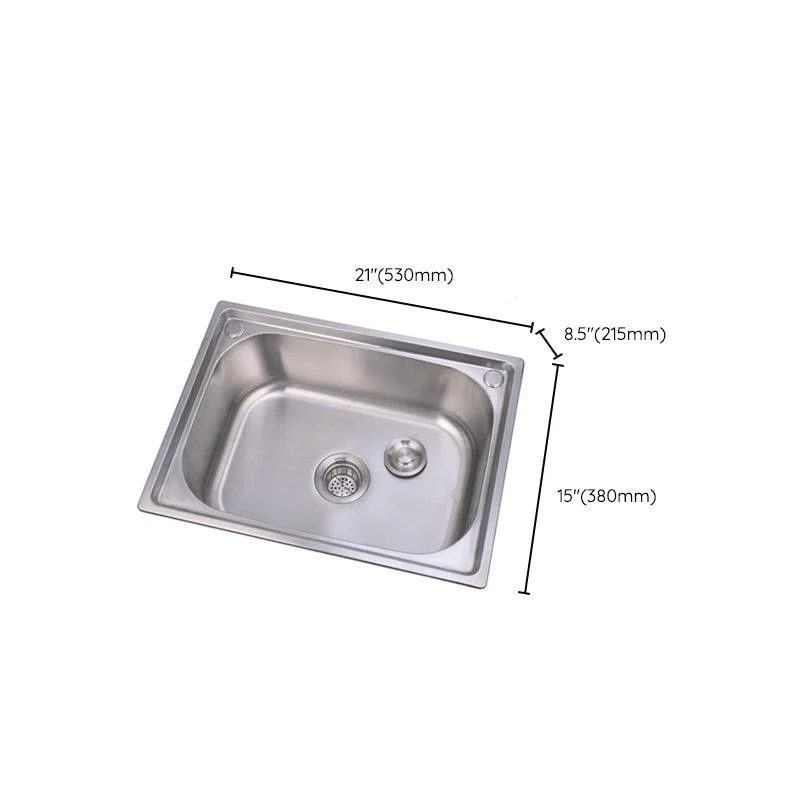 Scratchproof Kitchen Sink Stainless Steel 1 Holes Drop-In Kitchen Sink Only -Bathlova