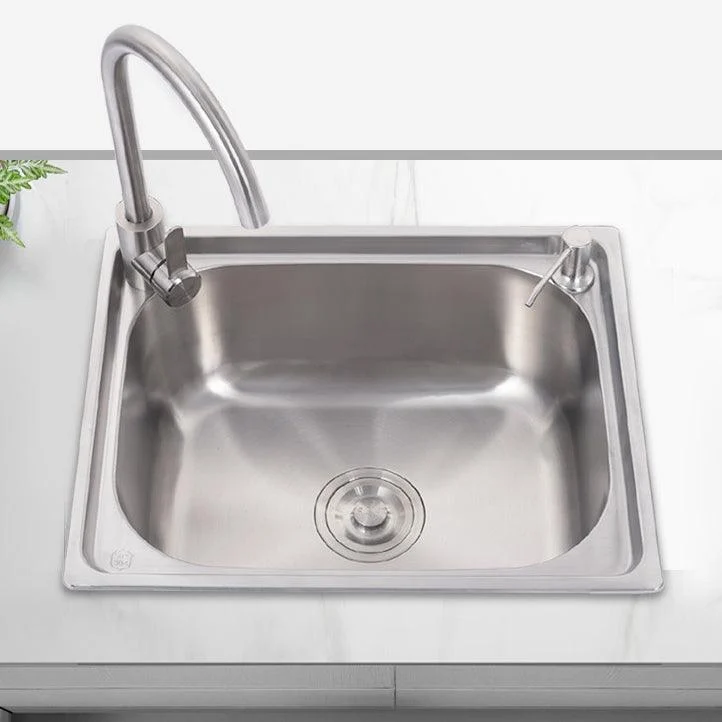 Scratchproof Kitchen Sink Stainless Steel 1 Holes Drop-In Kitchen Sink Only -Bathlova