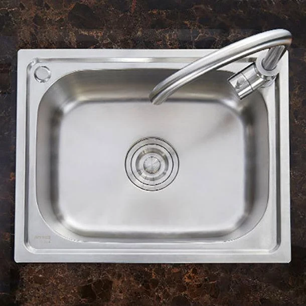 Scratchproof Kitchen Sink Stainless Steel 1 Holes Drop-In Kitchen Sink Only -Bathlova