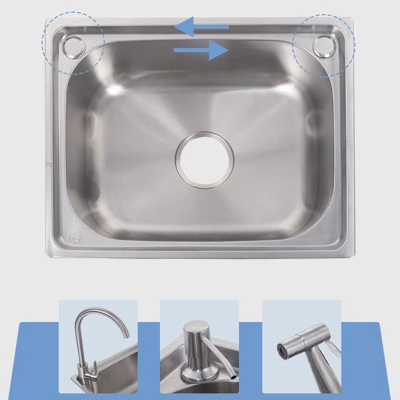 Scratchproof Kitchen Sink Stainless Steel 1 Holes Drop-In Kitchen Sink Only -Bathlova