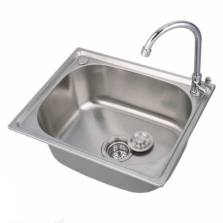 Scratchproof Kitchen Sink Stainless Steel 1 Holes Drop-In Kitchen Sink Only -Bathlova