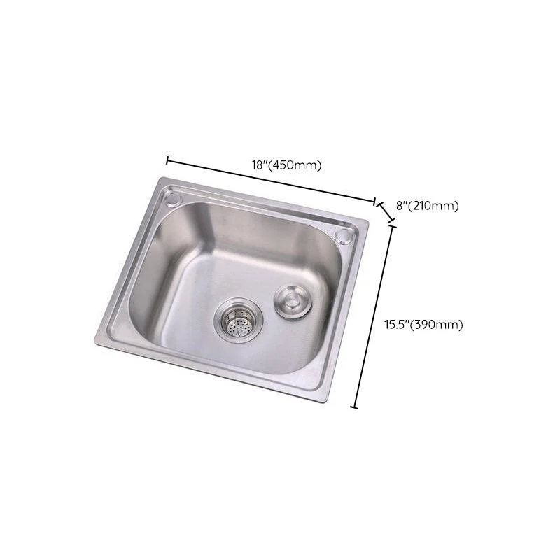 Scratchproof Kitchen Sink Stainless Steel 1 Holes Drop-In Kitchen Sink Only -Bathlova