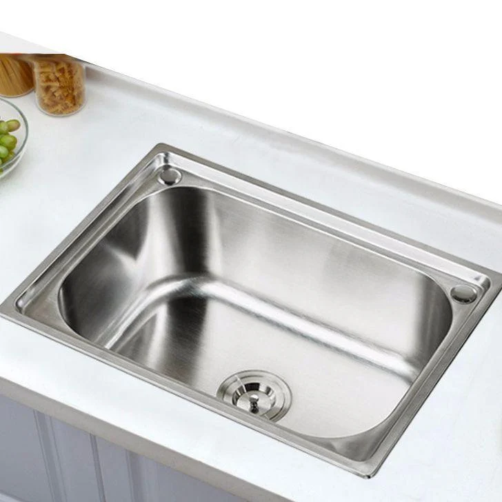 Scratchproof Kitchen Sink Stainless Steel 1 Holes Drop-In Kitchen Sink Only -Bathlova