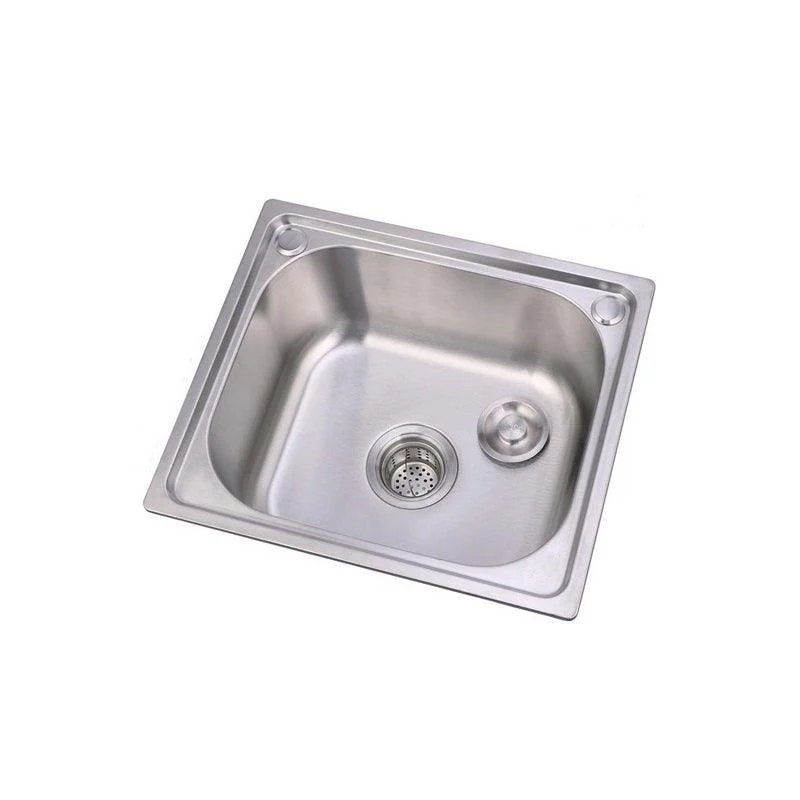 Scratchproof Kitchen Sink Stainless Steel 1 Holes Drop-In Kitchen Sink Only -Bathlova