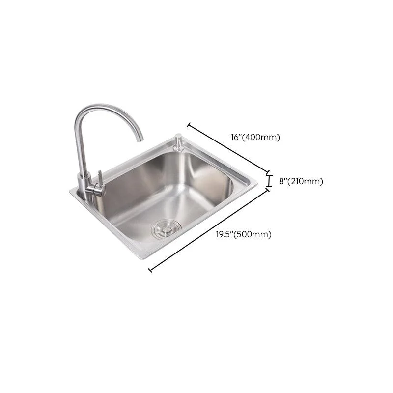 Scratchproof Kitchen Sink Stainless Steel 1 Holes Drop-In Kitchen Sink Only -Bathlova