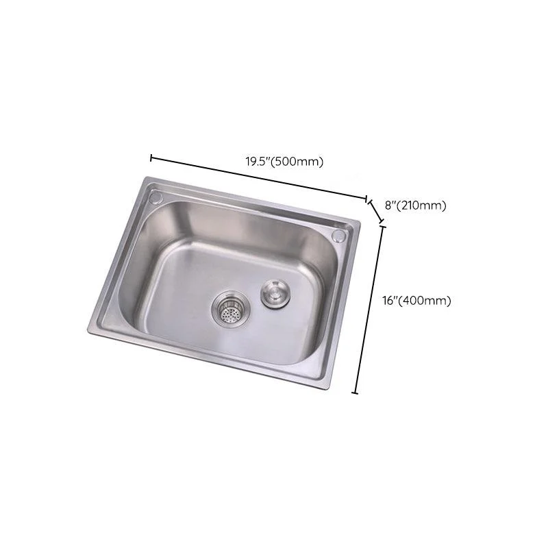 Scratchproof Kitchen Sink Stainless Steel 1 Holes Drop-In Kitchen Sink Only -Bathlova