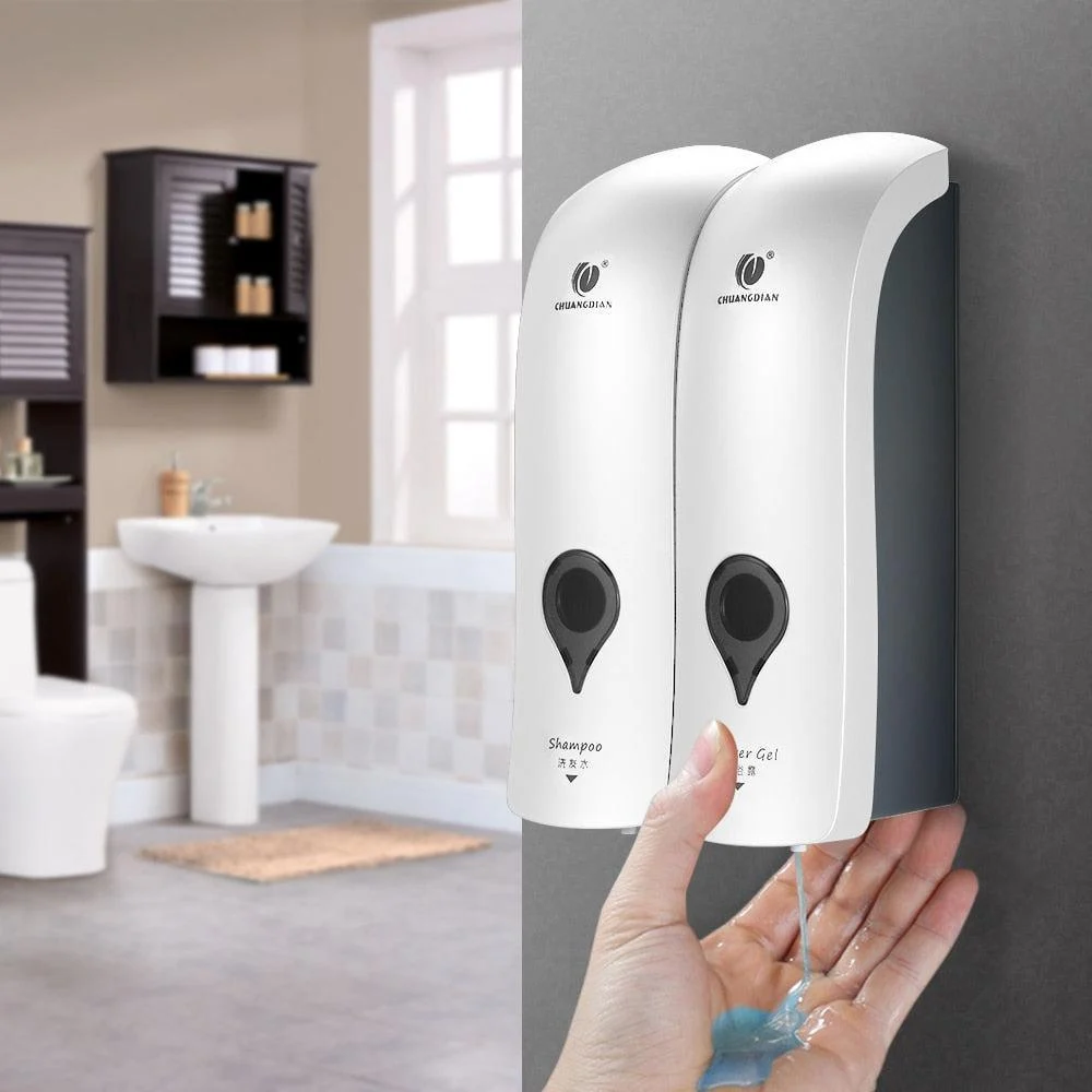 Self Adhesive Wall Mounted Manual Bathroom Liquid Soap Dispenser -Bathlova