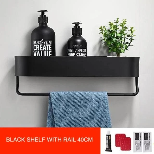 Shelf Rack Wall Mounted Shelves Bath Towel Holder Shower Storage Basket -Bathlova