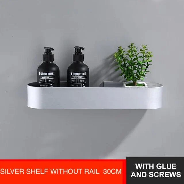 Shelf Rack Wall Mounted Shelves Bath Towel Holder Shower Storage Basket -Bathlova