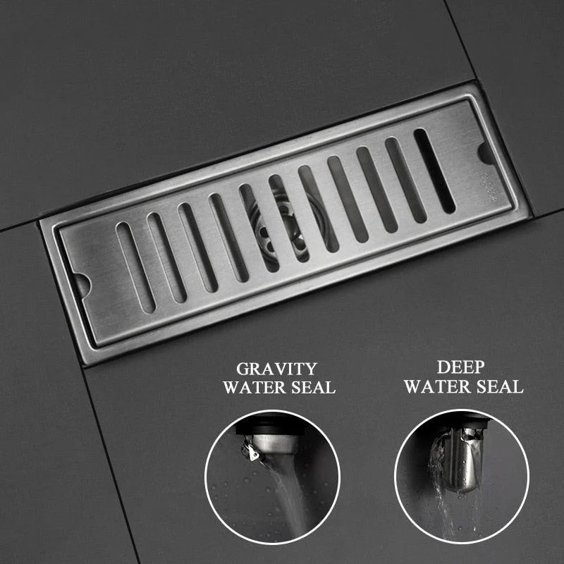 Shower Drain Floor Douche Square Cover Drain Long Linear Drainage -Bathlova