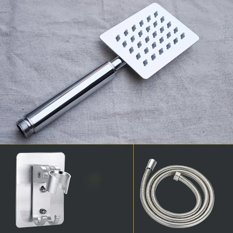 Shower Head Brass Square Raining Jet Tube Handheld Shower Head -Bathlova