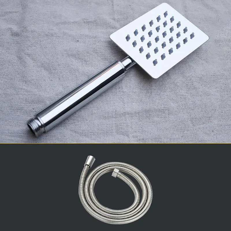 Shower Head Brass Square Raining Jet Tube Handheld Shower Head -Bathlova