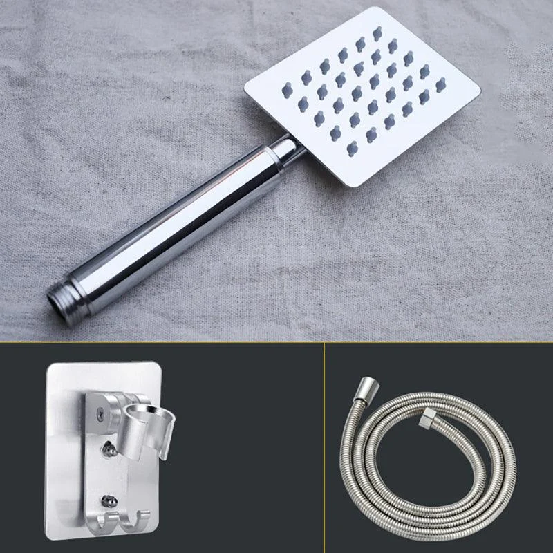 Shower Head Brass Square Raining Jet Tube Handheld Shower Head -Bathlova