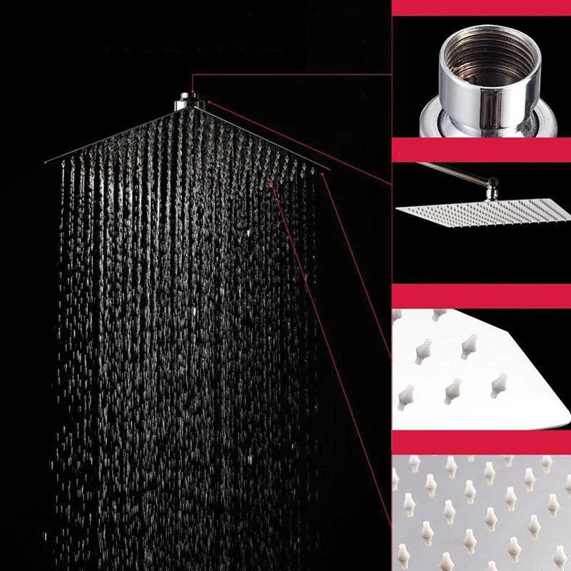 Shower Head Square Wall Mounted Raining Jet Stainless Shower Head -Bathlova