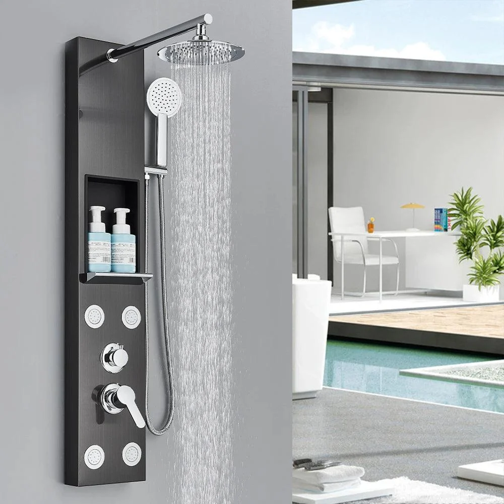 Shower Panel Column Waterfall Shower Head Massage Jets Shower Tap -Bathlova