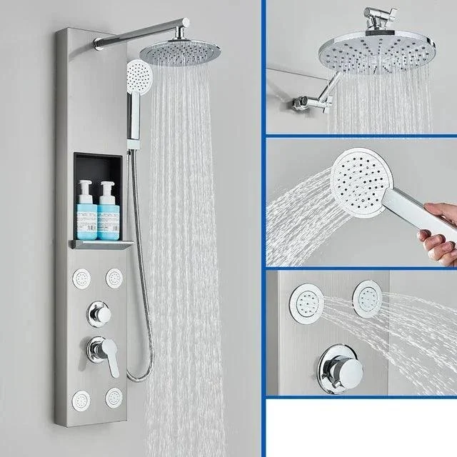 Shower Panel Column Waterfall Shower Head Massage Jets Shower Tap -Bathlova