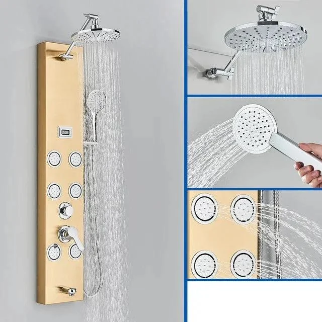 Shower Panel Column Waterfall Shower Head Massage Jets Shower Tap -Bathlova