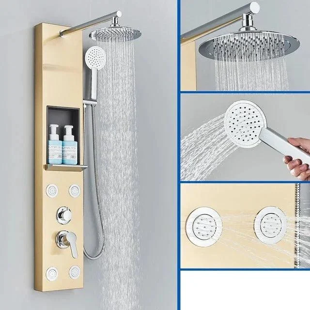 Shower Panel Column Waterfall Shower Head Massage Jets Shower Tap -Bathlova