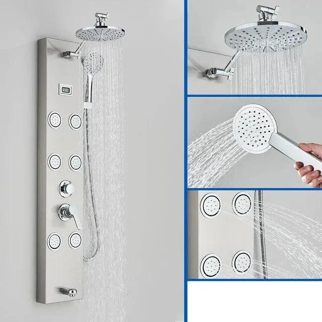 Shower Panel Column Waterfall Shower Head Massage Jets Shower Tap -Bathlova